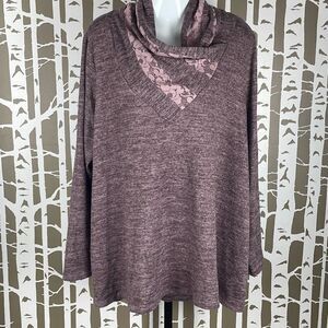 One World Charming Art Funnel Neck Top XXL Rose